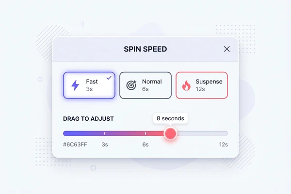 Choose spin speed for arrow spinner