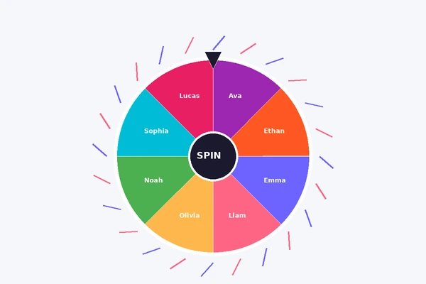 Spin the Wheel of Names with realistic animation